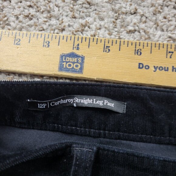 Talbots Corduroy Pants Womens 12P Petite Black Straight Leg Pant - Picture 3 of 7